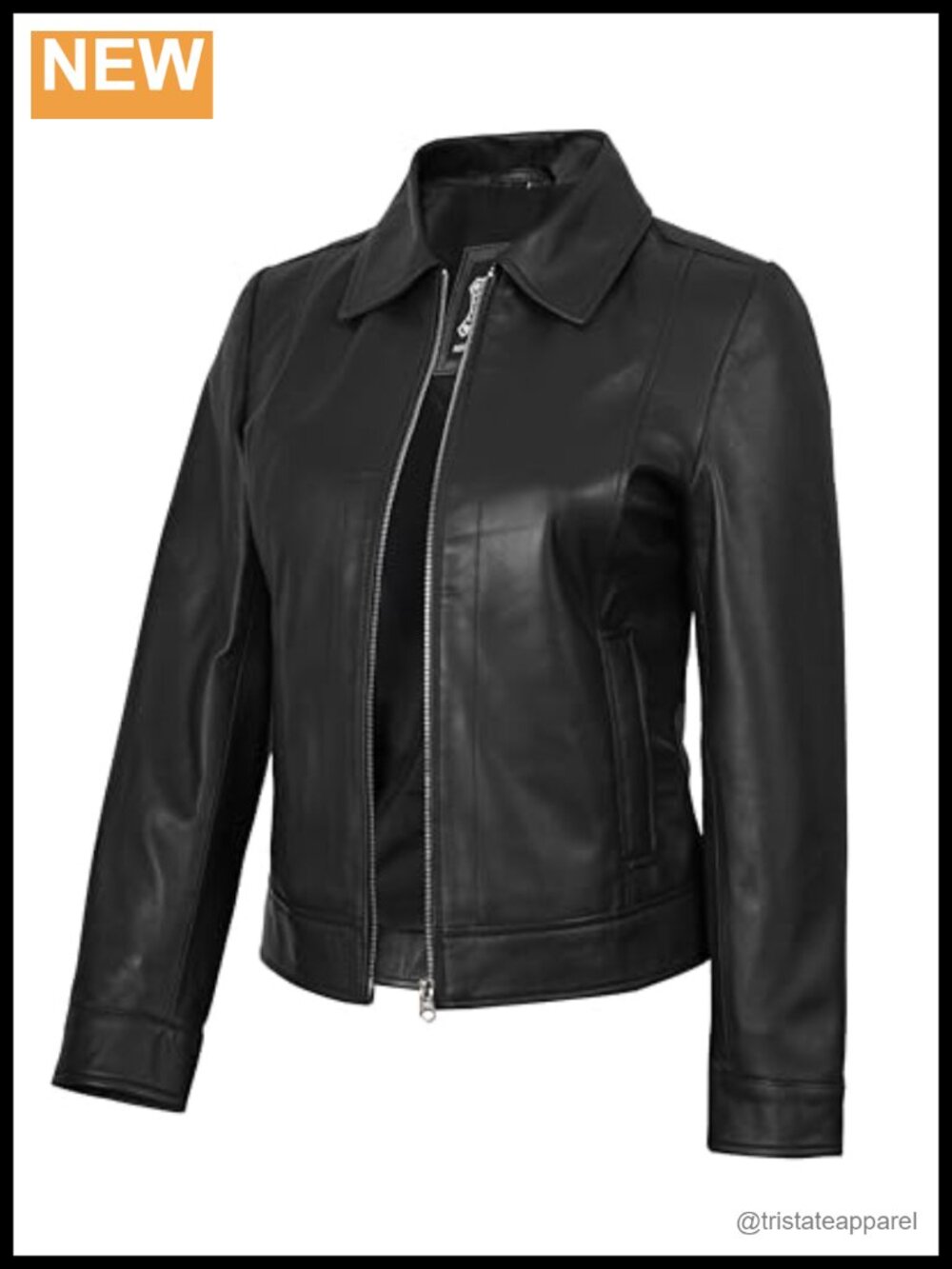 Real Lambskin Leather Jacket Women Shirt Collar Slim Fit All Seasons